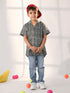 Boy's' Bottle Green Ethnic Shirt